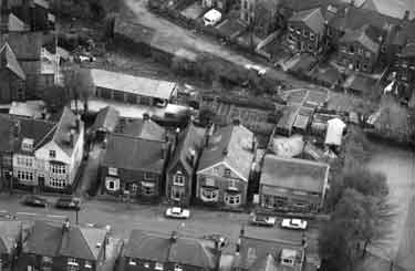 Aerial view of The Drive off Marlcliffe Road, Hillsborough, with the back of houses on Wadsley Lane shown at the top.