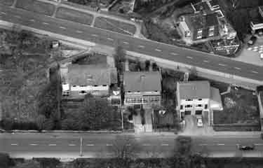 Aerial view of Loxley Road with Wisewood Lane above.