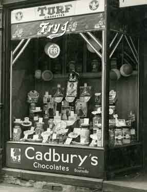 Unidentified shop front decorated for the coronation of Queen Elizabeth II