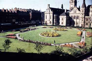 St Paul's Gardens / Peace Gardens showing (top right) the Town Hall