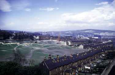 Don Valley from Crookes Valley Road showing Crookesmoor Recreation Ground (latterly called the Ponderosa)