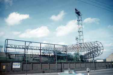 Football stand at Hillsborough football ground from Penistone Road North