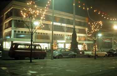 Christmas decorations in Barkers Pool showing Cole Brothers, department store
