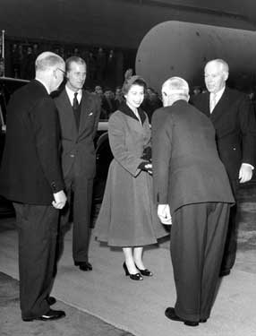 Visit of Queen Elizabeth II and the Duke of Edinburgh to the River Don Works (Brightside Lane) of English Steel Corporation on 27th October 1954