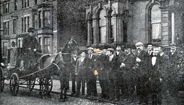 Sheffield United Football Club outside the Grand Hotel, Tynemouth, 28 Oct 1899