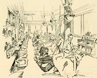 John Walsh Ltd., department store, High Street - men's hairdressing