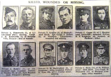 World War One: 'Killed, Missing or Wounded'