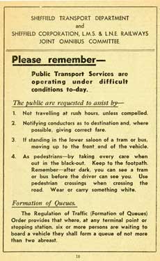 Arrangements for public transport during the war