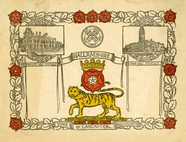 Cover of Christmas card from 'John', York and Lancaster Regiment, 2/4th Hallamshire Battalion in Germany