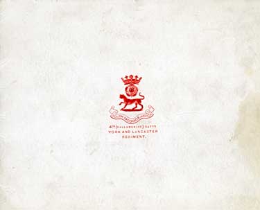 Cover of Christmas card from 'John', York and Lancs Regiment, 2/4th Hallamshire Battalion at the Front