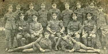 Group of Sheffield non-commissioned officers belonging to the 1st Field Company, West Riding Division (T) Royal Engineers who have gone on active service.
