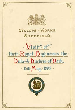 Visit of their Royal Highnesses the Duke and Duchess of York to Cammell Laird and Co. Ltd's Cyclops Works, Grimesthorpe