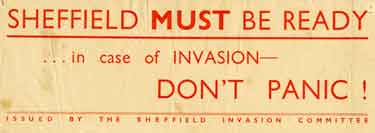 Sheffield Invasion Committee: Sheffield must be ready ... in case of invasion - Don't Panic!