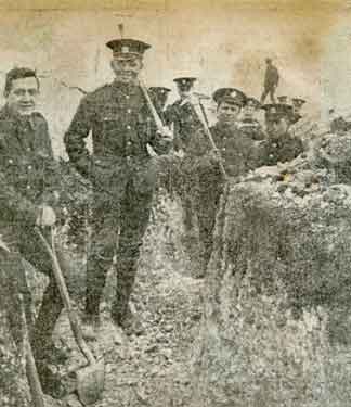 Second Hallamshires in training - posing for their photo during trench-digging
