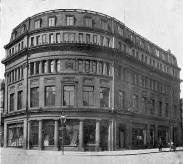 Johnson and Appleyards Limited, cabinet makers and upholsterers, Leopold Street and Fargate, Sheffield - Premises at corner of Leopold Street and Fargate