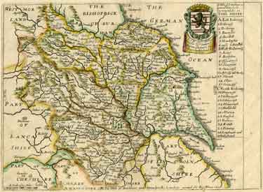 A Mapp (sic) of Yorkshire with its divisions and hundreds by Richard Blome
