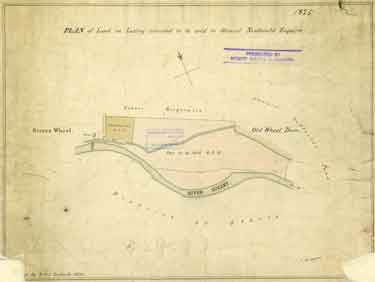 Plan of land at Loxley intended to be sold to Samuel Newbould (part between Old Wheel Dam and Storrs Wheel), by W. and J. Fairbank