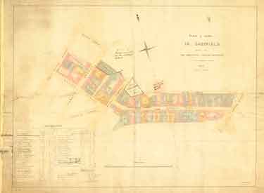 Plan of the property in Sheffield belonging to the Trustees of Hollis' Hospital let on building leases, 1854 (copied 1859)