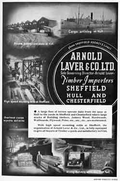 Advertisement for Arnold Laver and Co. Ltd., timber importers, Bramall Lane