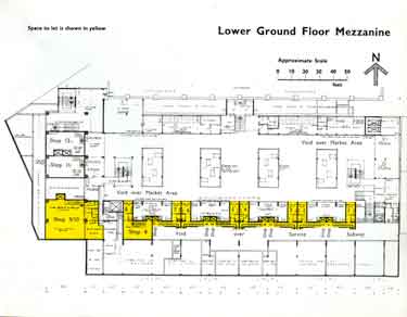 Lower ground floor mezzanine plan of new Castle Market, Haymarket / Waingate