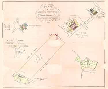 Plan of various properties formerly belonging to William Staniforth, esquire, deceased