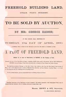 Sale particulars for building land near Pond Street to be sold by auction