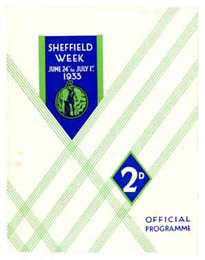 Cover of official programme for Sheffield Week, June 24th to July 1st 1933