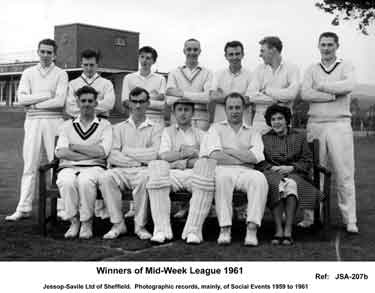 Jessop Saville Ltd.  Winners of the Cricket Mid-Week League, 1961.
