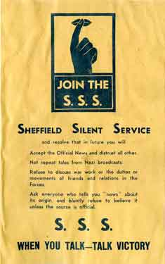 Sheffield Information Committee / Ministry of Information - Join the SSS Sheffield Silent Service - when you talk - talk Victory