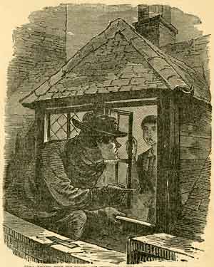 Charles Peace or The Adventures of a Notorious Burglar: Peace escapes from the police, and seeks shelter in a young girl's bedroom