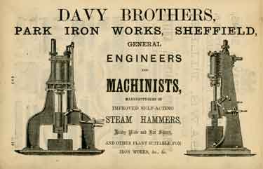 Advertisement for Davy Brothers, General Engineers and Machinists, Park Iron Works
