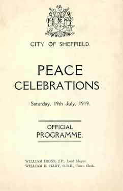 Peace celebrations, Saturday, 19th July 1919: programme