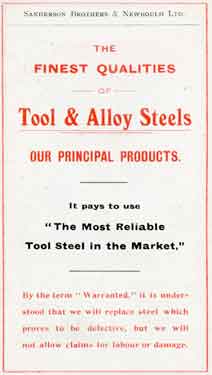 Sanderson Brothers and Newbould Ltd: tool and alloy steels