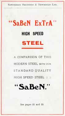 Sanderson Brothers and Newbould Ltd: SaBeN ExTra High Speed Steel