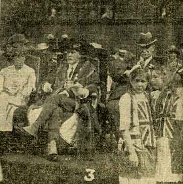 Alderman William Irons (c.1859 - 1933), Lord Mayor 1918 -19 and Lady Mayoress at the Childrens Peace Pageant