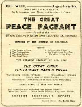 Great Peace Pageant in aid of the Blinded Soldiers and Sailors After Care Fund, St Dunstans