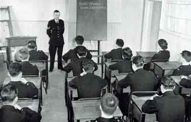 Sheffield City Police: Probationer Constables receiving instruction in the Training School at Police Headquarters, Castle Green, Sheffield