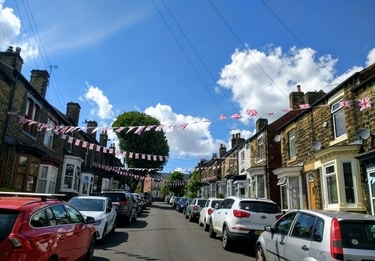 VE Day 75th anniversary bunting, Shepperson Road