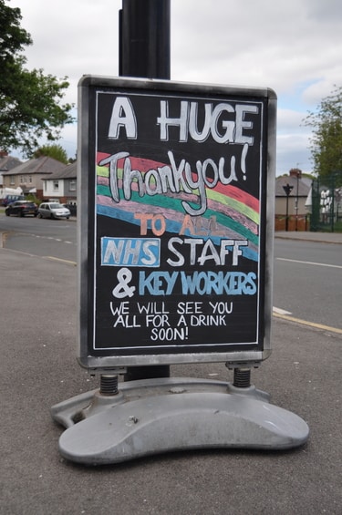 Covid-19 pandemic: support for NHS and key workers from the Wadsley Jack pub, Rural Lane, Wadsley