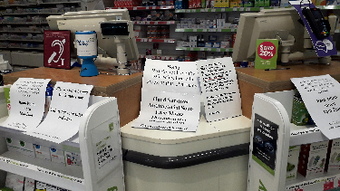 Covid-19 pandemic: pharmacy inside Sainsbury's Supermarket, Archer Road