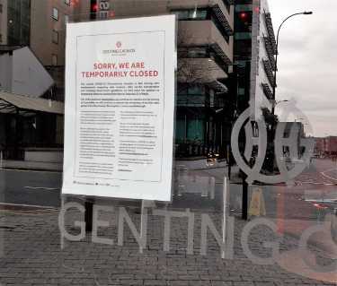 Covid-19 pandemic closure notice: Genting Casino, Arundel Gate