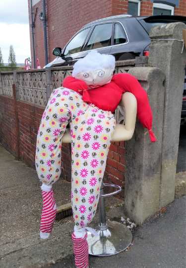 Covid-19 pandemic: Key worker scarecrows, Strelley Avenue