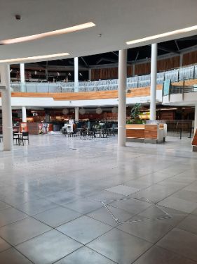 Covid-19 pandemic: Meadowhall Shopping Centre, Oasis eating area - closed
