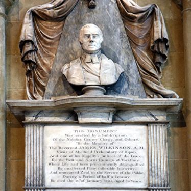 Memorial in the Choir of Sheffield Cathedral, Bust of Rev. James Wilkinson executed in marble by Francis Chantrey