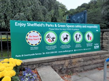 Covid-19 pandemic: Notice outside Sheffield's parks