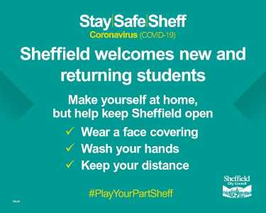 Covid-19 pandemic: Sheffield City Council graphic - Sheffield welcomes new and returning students 