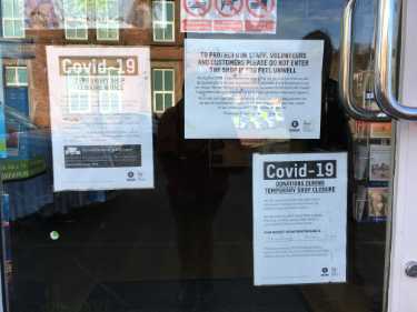 Covid-19 pandemic closure notice: Oxfam Shop, 688 - 690 Chesterfield Road