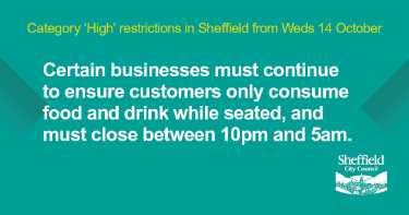 Covid-19 pandemic: Sheffield City Council graphic - Category ‘High’ restrictions in Sheffield from Weds 14th October [2020]