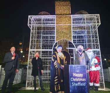Switch on of Sheffield Christmas Lights by the Lord Mayor, Councillor Tony Downing and Lady Mayoress, Val Downing