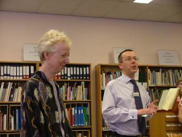 Ruth Harman Senior Archivist (left) and Pete Evans (Archives and Local Studies Manager), Sheffield City Archives, No. 52 Shoreham Street
